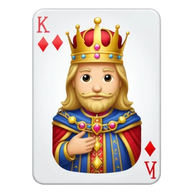deck of cards, king card showing sticker