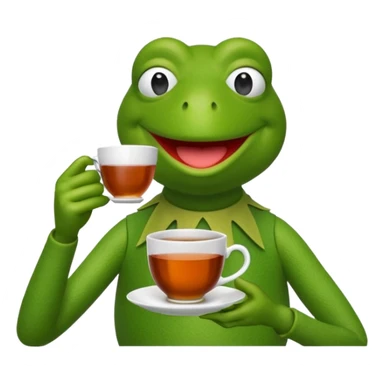 Kermit the frog sipping tea sticker