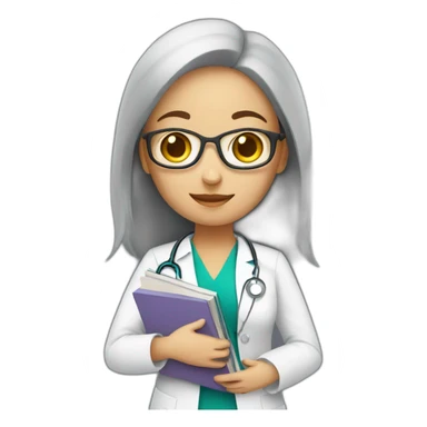 medical girl student with books sticker