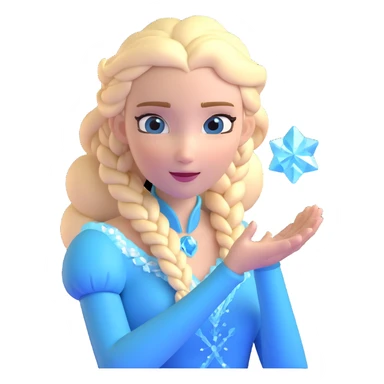 Queen Elsa ice powers with blonde braid, upper body from Frozen sticker
