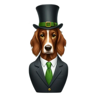 irish setter dressed like businessman sticker