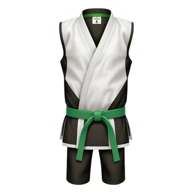 karate gi with a green belt sticker