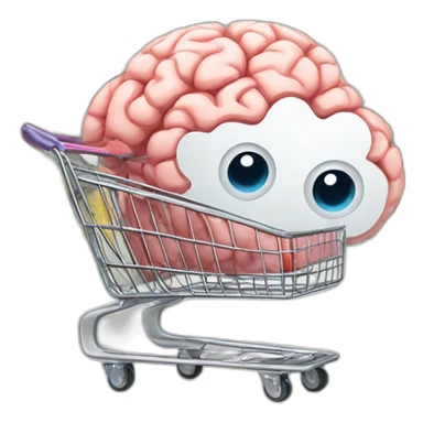 supermarket cart WITH a BRAIN inside sticker