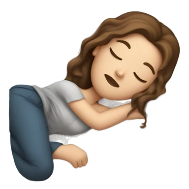 white girl sleeping with brown hair sticker