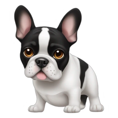 black and white french bulldog with brown eyes sticker