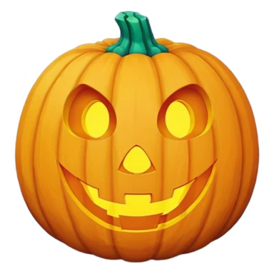 glowing jack-o'-lantern, purple and cyan colors sticker