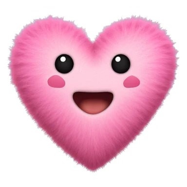fuzzy heart sticker
