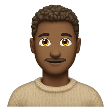 Man wearing sweater beige sticker