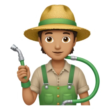 Gardner with hose sticker