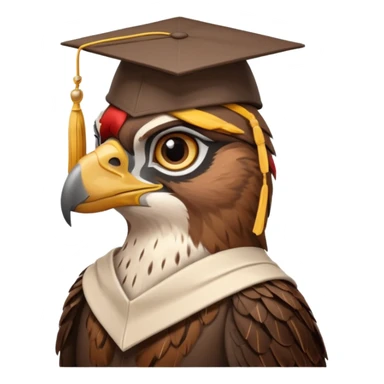 falcon with a grad cap - semi realistic sticker