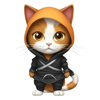 Calico cat wearing ninja outfit sticker