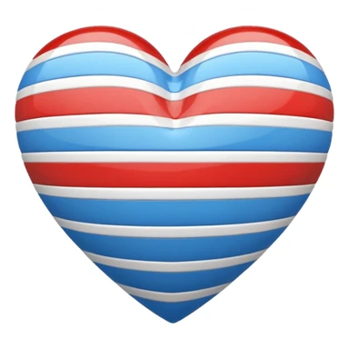 White blue red stripe heart  sticker
