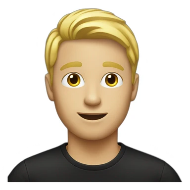 blond guy in black t-shirt sticker
