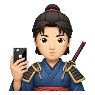 Samurai with Smartphone sticker