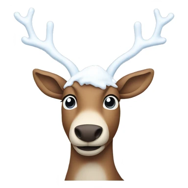 reindeer with snow  sticker