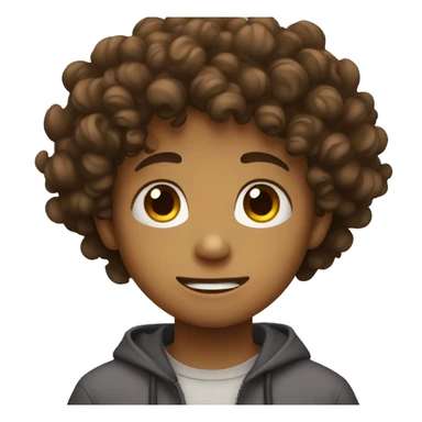 A curly haired brown kid cry sticker