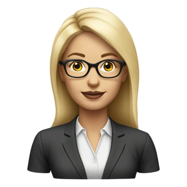 Realistic corporate lady eyes blonde hair with glasses  sticker