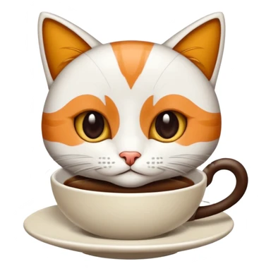 Yanında bir bardak çay olan tekir kedi sticker