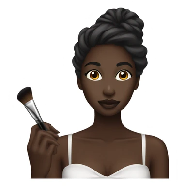 Darkskin doing make up sticker