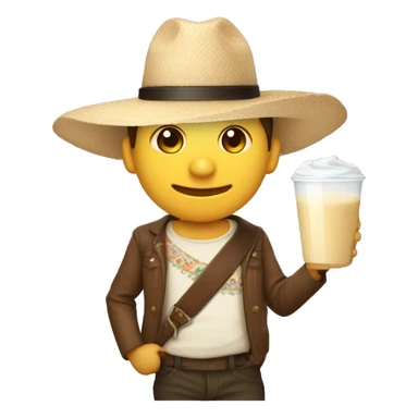 Persona con sombrero de leche sticker