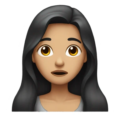 crying women with dark long hair sticker