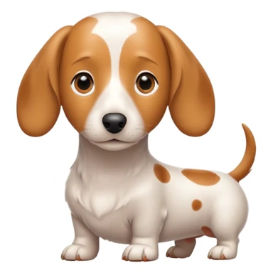White dachshund with tan spots sticker