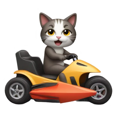 Cat riding drift car sticker