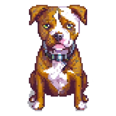 pitbull dog pixel art style sticker
