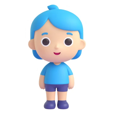 Discord role icon for 'pacientas' patient of a psychiatric clinic, 3D style, #6fe8f3 blue color, soft friendly look, simple face or figure, easy to recognize at small size sticker