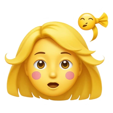 wind shown as a whimsical face blowing air in classic emoji style sticker