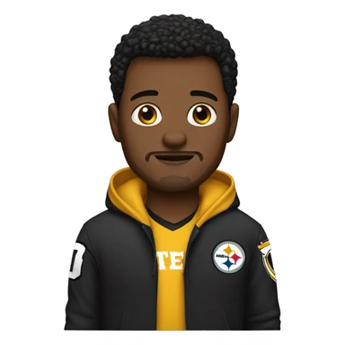 Man in Steelers hoodie sticker