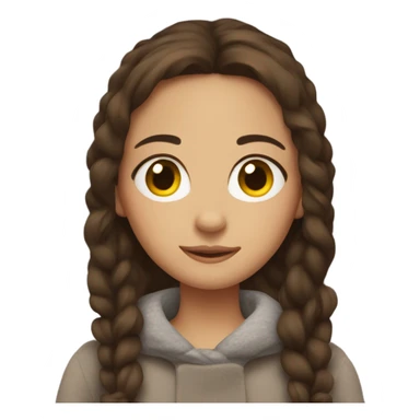 Brunette girl that looks cute and cozy sticker