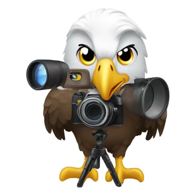 Bald eagle with camera sticker