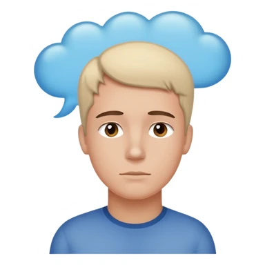 Person with thought bubble sticker