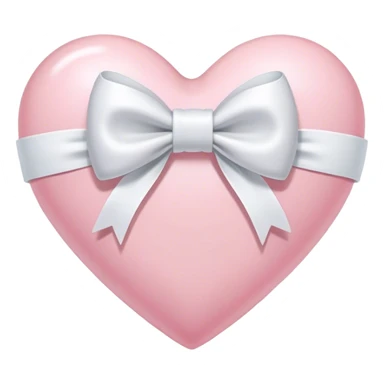 Light pink heart with a white bow sticker