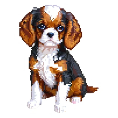 King Cavalier puppy sitting sticker