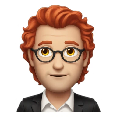 crowley red hair from good omens sticker