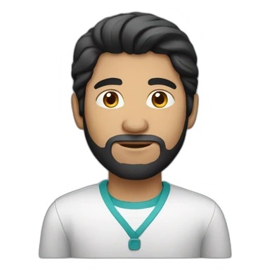 black hair central asian man with laptop sticker