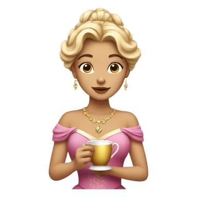 Princess with a cup sticker