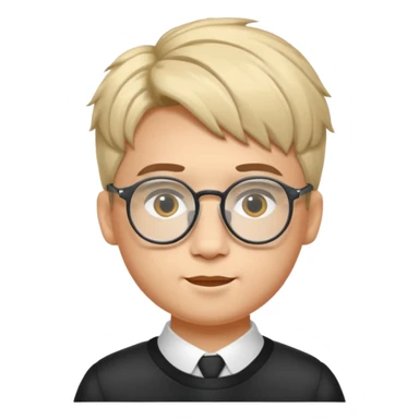 Erstelle mir eine Emoji von einem Jungen. Herkunft: Südamerika, Jung und Gutaussehend, mit durchsichtiger Brille und anderer Frisur  sticker