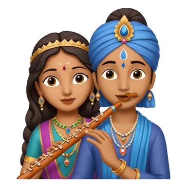 Radha krishna Radha krishna with flute emoji flute emoji sticker