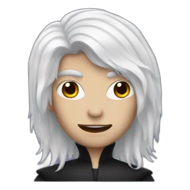 vampire with medium length white hair sticker