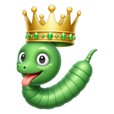 Worm wearing a crown sticker