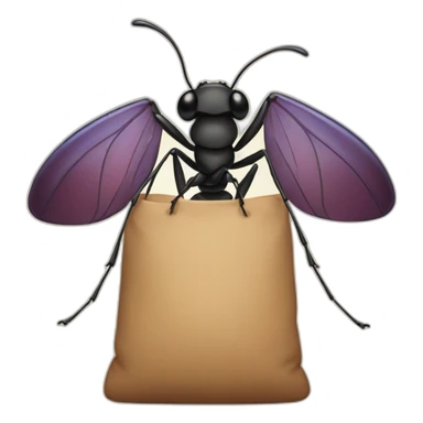 ant with a bag sticker