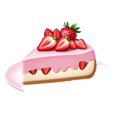 Strawberry mousse cheesecake slice sticker