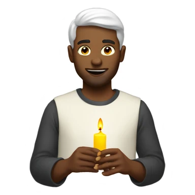 white man lights candles sticker