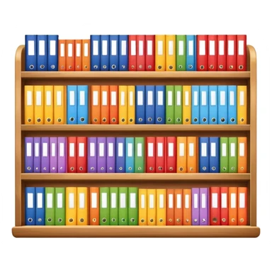 colorful books neatly arranged in a row on a shelf sticker