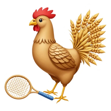 badminton cock made of wheat sticker