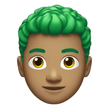 kylian mbappé with green hair sticker
