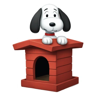 Snoopy on his dog house sticker